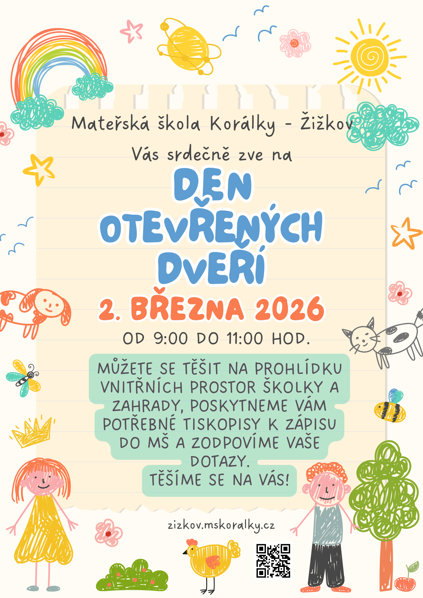 Den otevřených dveří 2.3.2026 od 9 do 11 hodin